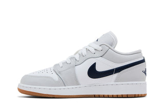 Jordan 1 Low White Neutral Grey Gum Midnight Navy (GS)