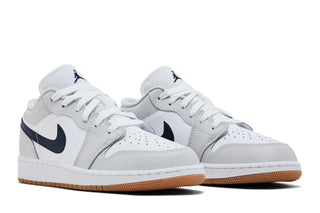 Jordan 1 Low White Neutral Grey Gum Midnight Navy (GS)