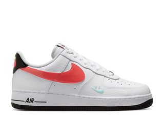 Nike Air Force 1 Low 07 Smiley Swoosh White Black Flash Crimson
