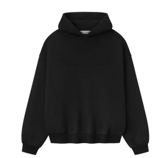 Fear of God Essentials Embossed 90s Fit Fleece Hoodie Vintage Black