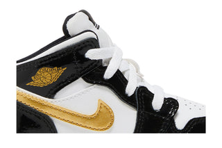 Jordan 1 Mid Patent Black White Gold (TD)