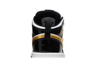 Jordan 1 Mid Patent Black White Gold (TD)