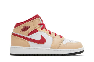 Jordan 1 Mid Light Curry Cardinal (GS)