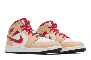Jordan 1 Mid Light Curry Cardinal (GS)