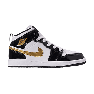 Jordan 1 Mid Patent Black White Gold (PS)