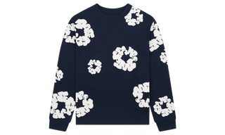 Denim Tears Long Sleeve Cotton Wreath T-shirt Navy