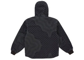 Supreme Flag Quilted Hooded Work Jacket Black