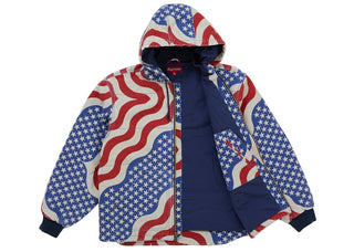 Supreme Flag Quilted Hooded Work Jacket Multicolor