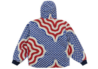 Supreme Flag Quilted Hooded Work Jacket Multicolor