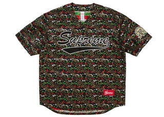 Supreme Floral Jacquard Baseball Jersey Black