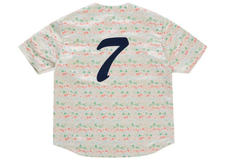 Supreme Floral Jacquard Baseball Jersey White