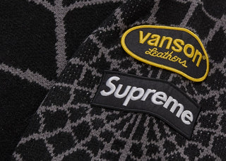 Supreme Vanson Leathers Spider-Man Sweater Black