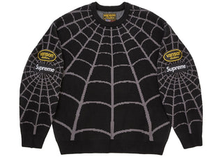 Supreme Vanson Leathers Spider-Man Sweater Black
