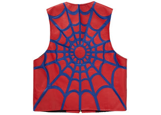 Supreme Vanson Leathers Spider Web Vest Red