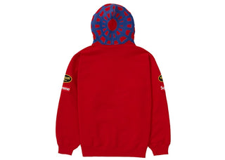Supreme Vanson Leathers Spider Web Zip Up Hooded Sweatshirt Red