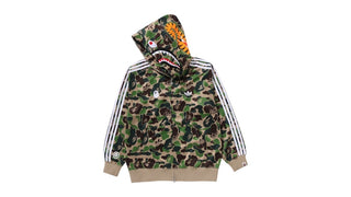 Adidas x BAPE Relaxed Fit Track Camo Shark Full Zip Hoodie Green