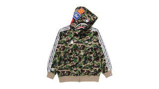 Adidas x BAPE Relaxed Fit Track Camo Shark Full Zip Hoodie Green