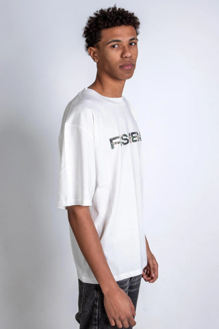 Fishem Wide Logo Tee Camo White