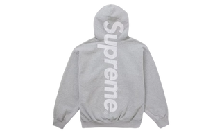 Supreme Satin Applique Hooded Sweatshirt (FW24) Heather Grey