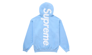 Supreme Satin Applique Hooded Sweatshirt (FW24) Light Blue